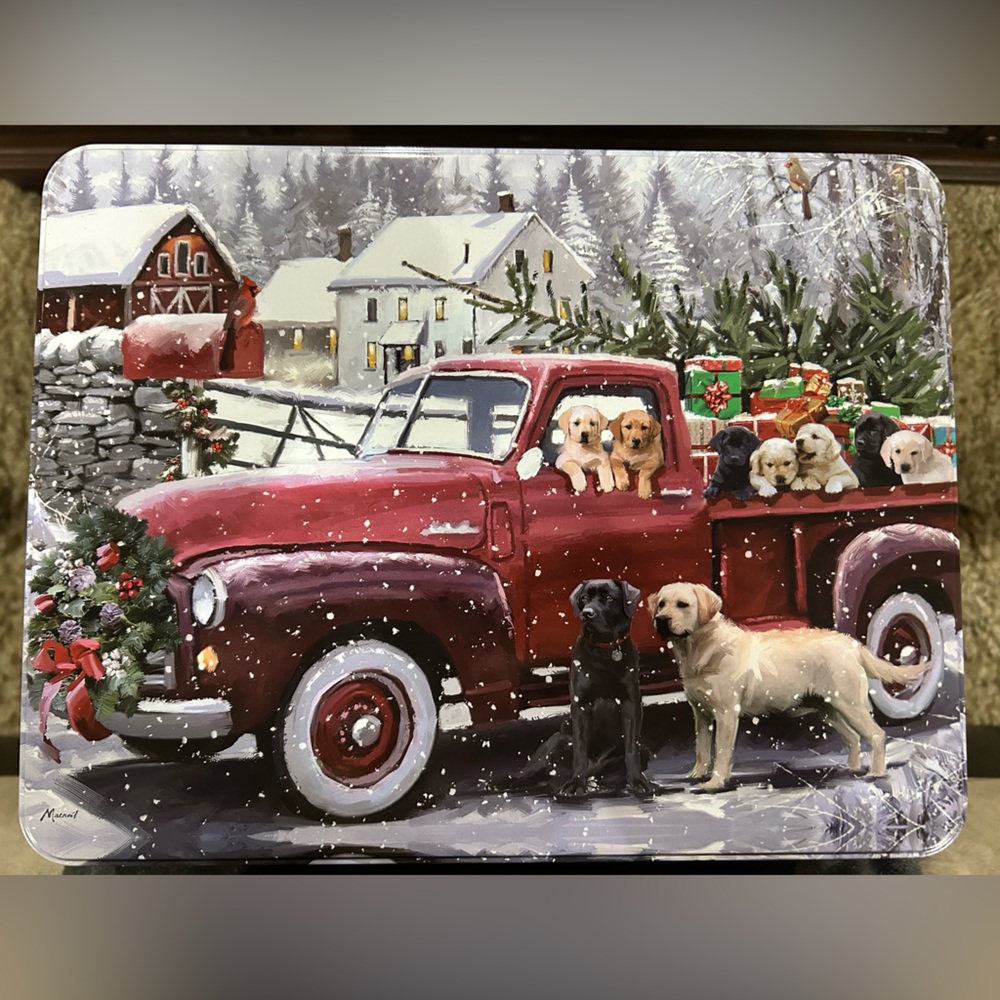 ⭐️5/$15 Christmas Puppy Dog Red Truck Snow Puzzle 300 Piece